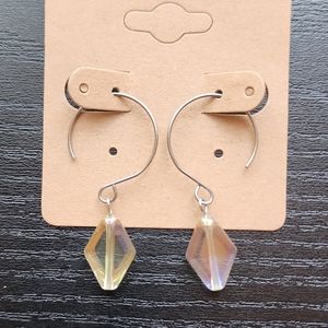Iridescent glass bead earrings